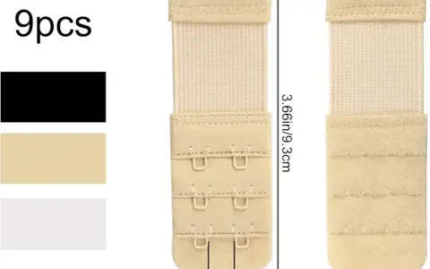 Set da 9 pezzi di prolunga reggiseno in colori nero, beige e bianco. Utile per aumentare il comfort.