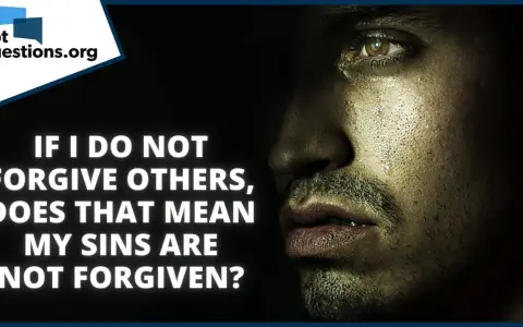 A man cries, questioning if his sins are forgiven if he doesn't forgive others, reflecting what Jesus says about forgiveness.