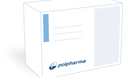 Opakowanie leku Trioxal na co? Logo Polpharma na białym pudełku.