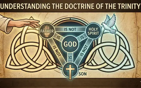A diagram illustrating the doctrine of the Trinity, with Father, Son, and Holy Spirit as distinct yet one God. This visual aids understanding, especially around the Feast of the Holy Trinity.