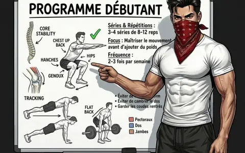 Programme de callisthénie pour débutants : focus sur la maîtrise du mouvement. S'entraîner 2-3 fois/semaine.