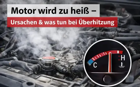Rauchender Motor, weil die **Motortemperatur zu hoch** ist. Der Temperaturanzeiger steht im roten Bereich.