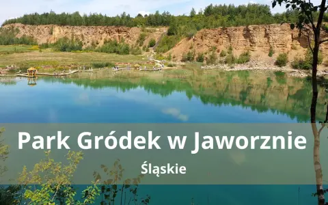 Turkusowa woda i skalne zbocza tworzą polskie Malediwy w Parku Gródek w Jaworznie.
