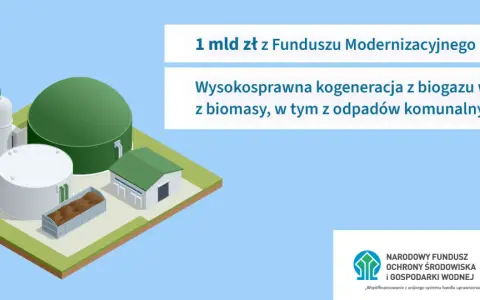 Wysokosprawna kogeneracja z biogazu wytwarzanego z odpadów komunalnych. 1 mld zł z Funduszu Modernizacyjnego na rozwój.