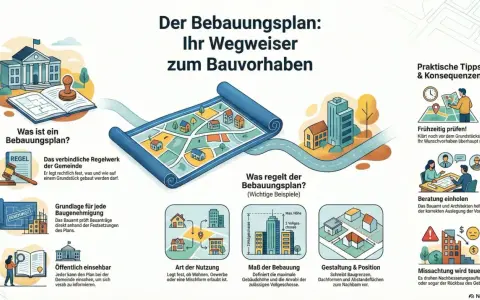 Der Bebauungsplan ist ein Regelwerk, das festlegt, was und wie auf einem Grundstück gebaut werden darf. Er ist die Grundlage für jede Baugenehmigung.