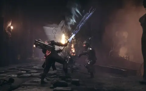 Un guerrero con una espada de hielo lucha contra un enemigo blindado. Un **guía mortal shell** para dominar este combate.