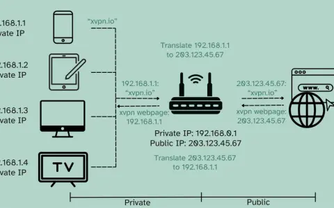 Netzwerkdiagramm zeigt, wie private IPs (z.B. 192.168.1.1) über einen Router in eine öffentliche IP (203.123.45.67) übersetzt werden. Ist die IP-Adresse immer gleich? Nein, die öffentliche IP ist für alle Geräte gleich, die private IP ist individuell.