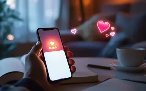 Dłoń trzyma smartfon z ekranem aplikacji randkowej, gdzie widnieje napis "Match" i serduszka. To inspiracja, jak zacząć na Tinderze.