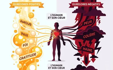 L'âme humaine est influencée par des égrégores positifs (amour, paix, foi, gratitude) et négatifs (peur, colère, haine).