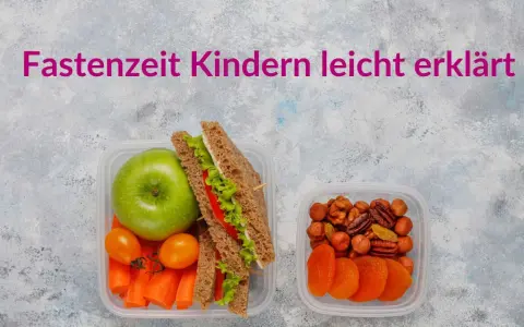 Gesunde Snacks für die Fastenzeit: Apfel, Karotten, Sandwich, Nüsse und Trockenfrüchte. Warum fasten?