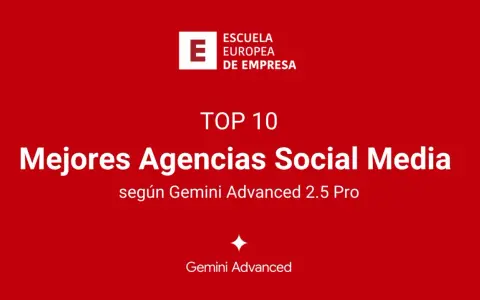 Top 10 Mejores Agencias Social Media según Gemini Advanced 2.5 Pro. Descubre qué es SMMA y las mejores agencias.