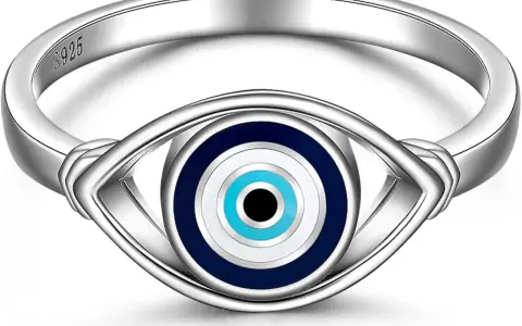 Anillo de plata S925 con diseño de ojo turco. La circonita, con su significado espiritual, protege contra el mal de ojo.