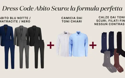 Abito scuro, camicie chiare e calze scure: la formula perfetta per distinguere il formale dall'informale.