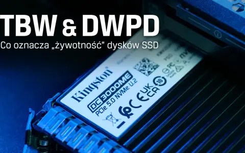 Dysk Kingston DC3000ME NVMe U.2. Wyjaśnienie, co to TBW i DWPD, czyli żywotność dysków SSD.
