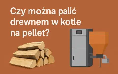 Stos drewna obok kotła na pellet. Czy można palić drewnem w piecu na pellet?