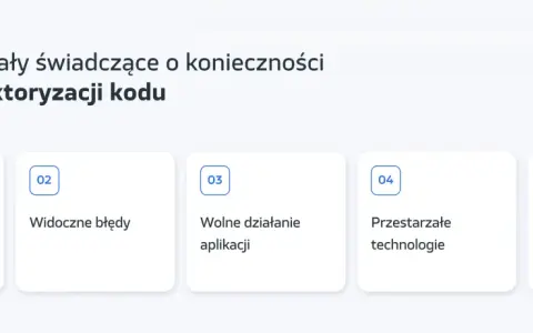 Sygnały świadczące o konieczności refaktoryzacji kodu: komunikacja od deweloperów, błędy, wolne działanie, przestarzałe technologie, słaba architektura.