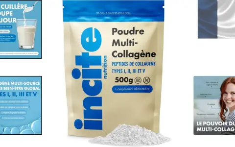 Poudre multi-collagène pour une peau éclatante, des cheveux et des ongles forts. Le collagène est essentiel pour le bien-être global.