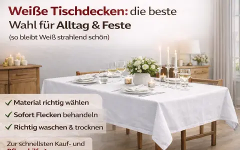 Tischdecke waschen: Tipps für strahlend weißes Weiß. So bleibt Ihre Tischdecke für Alltag & Feste immer schön.