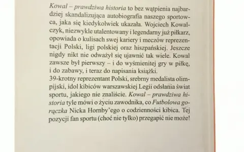 Kowal - prawdziwa historia, autobiografia sportowca. Tekst w języku polskim.