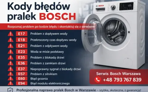 Pralka Bosch z błędem E17? To problem z dopływem wody. Zadzwoń po pomoc!
