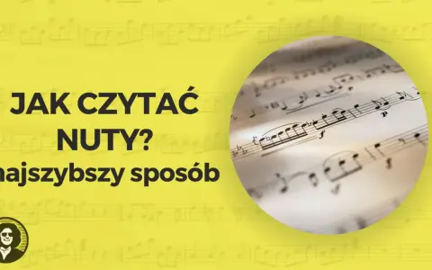Jak czytać nuty na gitarze? Najszybszy sposób na naukę gry. Nuty na tle żółtym.