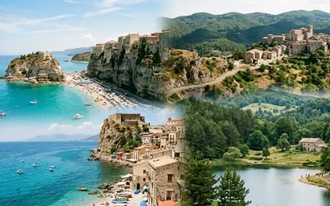Tropea e borghi montani, due volti della Calabria. Paesaggi marini con spiagge affollate e castelli a picco sul mare, alternati a colline verdi con antichi villaggi e laghi sereni. Posti belli in Calabria che incantano.
