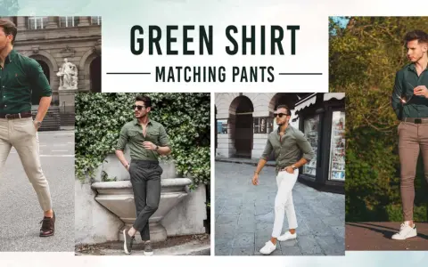 Estilos de moda masculina: camisa verde con pantalón verde, pantalón azul y pantalón beige.