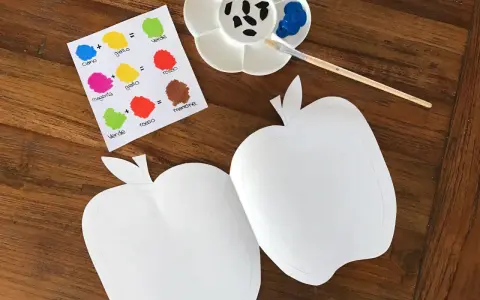 Scheda didattica sui colori primari per la scuola primaria: ciano+giallo=verde, magenta+giallo=rosso, verde+rosso=marrone.