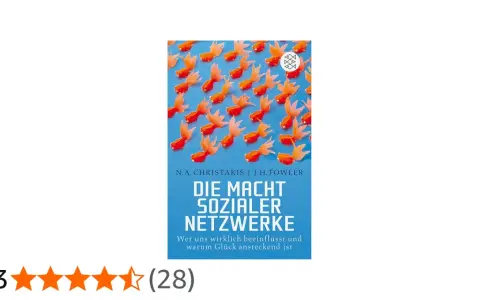 Buchcover mit vielen orangen Fisch-Symbolen und dem Titel "Die Macht sozialer Netzwerke".