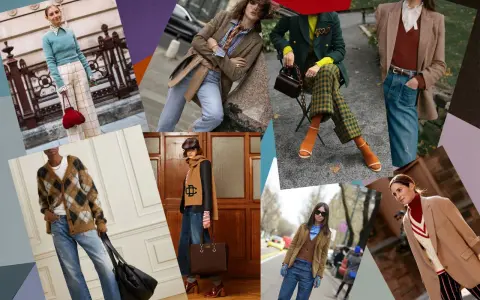 Modelli con giacche, maglioni a rombi e pantaloni a quadri, un look che evoca lo **stile collegiale** con un tocco moderno.