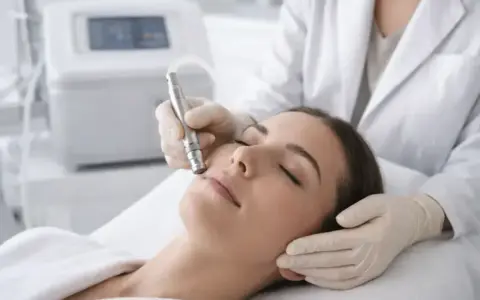 Una donna riceve un trattamento di microdermoabrasione per una pelle radiosa.