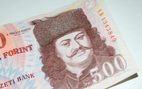 Na banknocie 500 forintów widnieje portret II. Rakoczego Ferenca. Forint to waluta na Węgrzech.