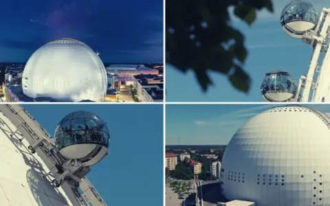 Globen i Stockholm, en ikonisk sfär, som en del av Avicii Experience.
