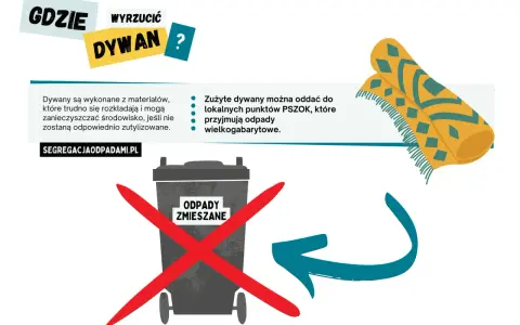 Gdzie wyrzucić dywaniki łazienkowe? Zużyte dywany oddaj do PSZOK-u, nie do odpadów zmieszanych.