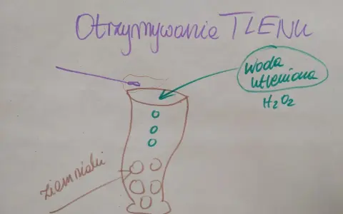 Otrzymywanie tlenu z wody utlenionej (peroxide co to) z użyciem ziemniaka.