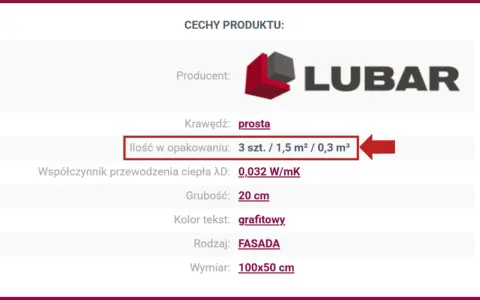 Paczka styropianu 10 m² (3 szt.) od LUBAR, grubość 20 cm, grafitowy, fasada.
