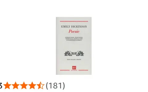 Copertina del libro "Poesie" di Emily Dickinson, considerata la sua **emily dickinson poesia più famosa**. Contiene testo in inglese e italiano.