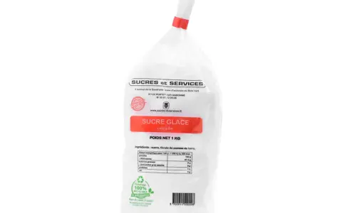 Un sac de sucre glace extra fin de 1 kg. Le sucre impalpable c'est quoi ? C'est ce sucre très fin, idéal pour les pâtisseries.