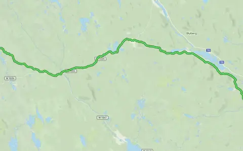 Karta över vasaloppsspåret som slingrar sig genom Dalarnas landskap, förbi sjöar och vägar som 70 och 1024.