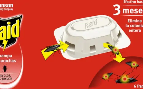 Raid Trampa Cucarachas: un remedio eficaz para eliminar cucarachas. La trampa atrae y mata a las cucarachas, eliminando la colonia entera hasta por 3 meses.