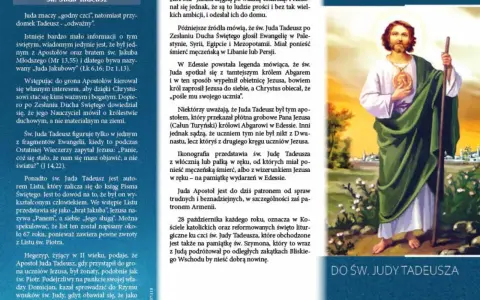 Św. Juda Tadeusz, patron trudnych spraw, przedstawiony na ikonie z włócznią. Modlitwa do św. Judy Tadeusza.