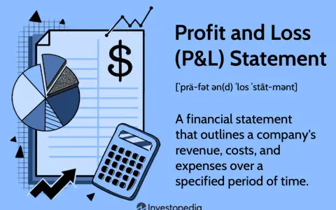 A Profit and Loss (P&L) statement, showing a pie chart, calculator, and dollar sign, explains the p&l meaning by detailing a company's revenue, costs, and expenses.