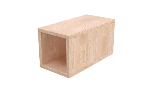 Scatola in legno chiaro, ideale per stoccaggio. Valuta il prezzo legno al metro cubo per i tuoi progetti.