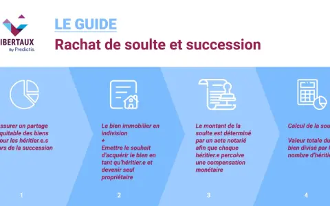 Guide sur le rachat de soulte et succession. Illustration du calcul de la soulte, partage équitable des biens, bien en indivision et compensation monétaire.