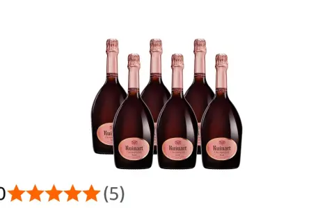 Sechs Flaschen Dom Ruinart Rosé Champagner, bereit für besondere Anlässe.