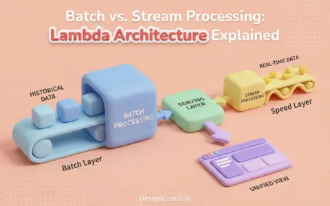 Die Lambda-Architektur erklärt: Historische Daten werden im Batch verarbeitet, Echtzeitdaten im Speed Layer, beide fließen in die Serving Layer für eine einheitliche Ansicht.