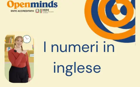 Schede didattiche con esercizi sui numeri in inglese da stampare. Una maestra indica la scritta "I numeri in inglese".