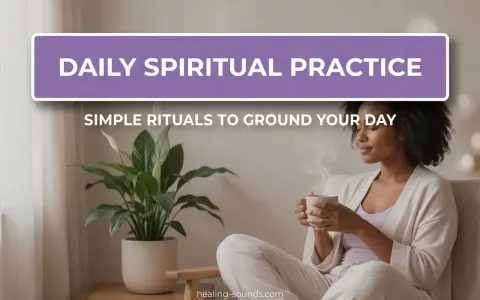 A woman enjoys a warm drink, embodying daily spiritual practice with simple rituals to ground her day.