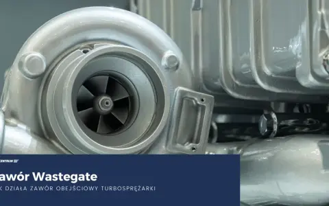 Zawór wastegate to kluczowy element turbosprężarki, który reguluje jej pracę. Widoczny na zdjęciu mechanizm turbiny.