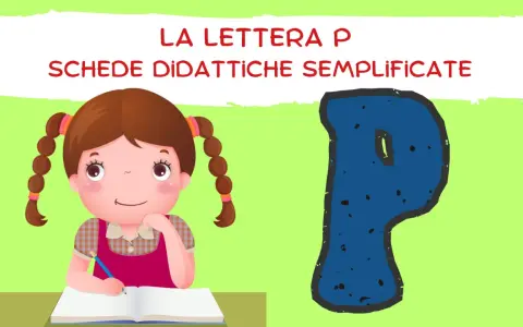 Bambina studia la lettera P, una consonante fondamentale per imparare parole come "pane" e "pappa".